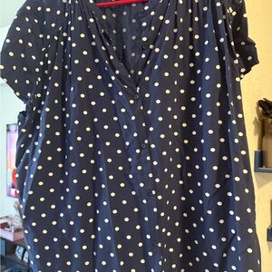 Polka Dot Button-Up Blouse